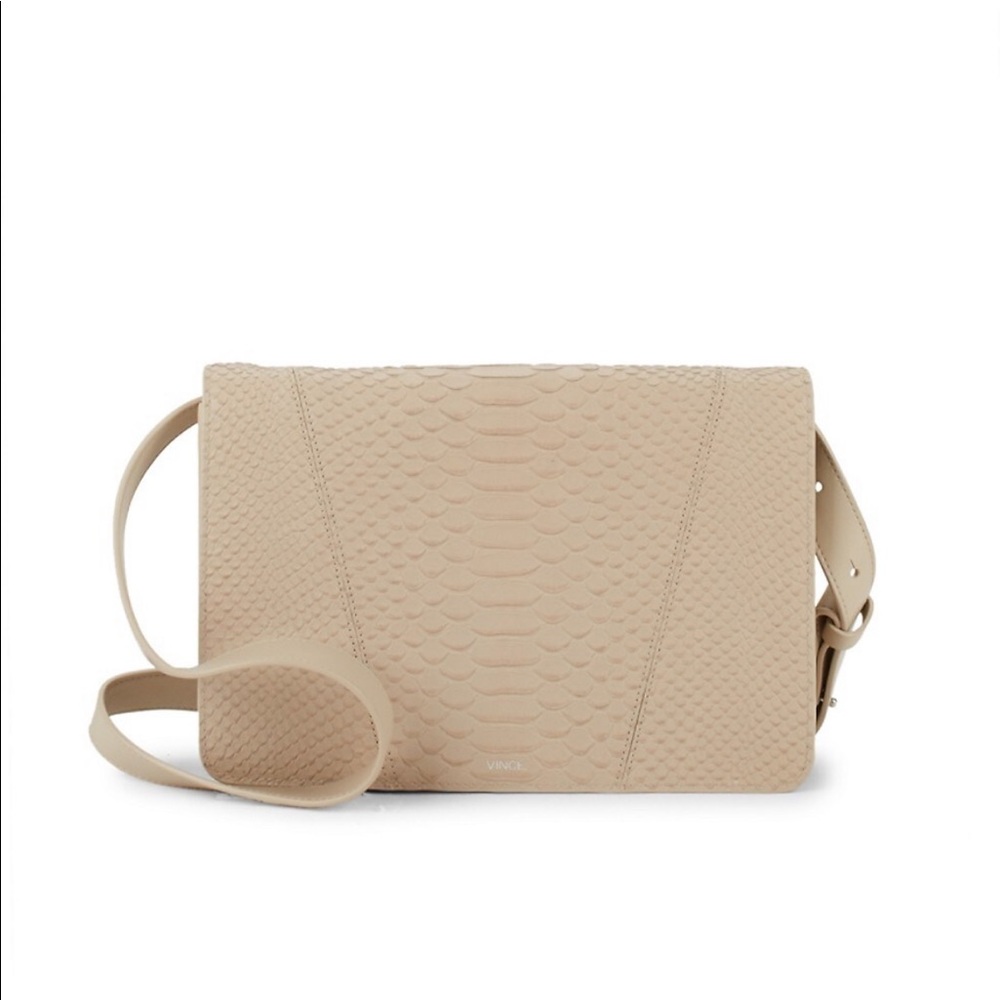 Vince Mod V Python-Embossed Crossbody Bag - image 1